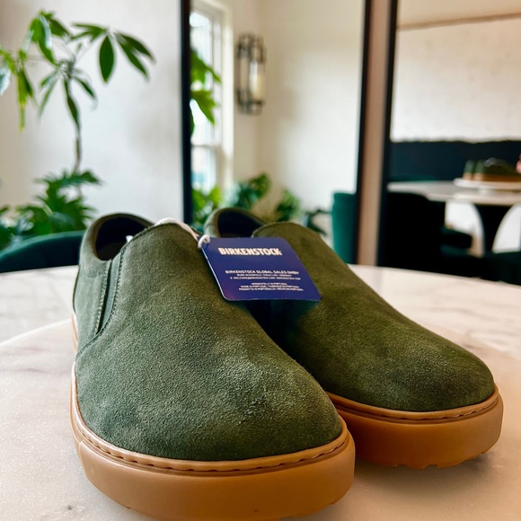 Birkenstock Oswego 
Suede Leather Men's Thyme/ Gum sole Loafers - Picture 8 of 8